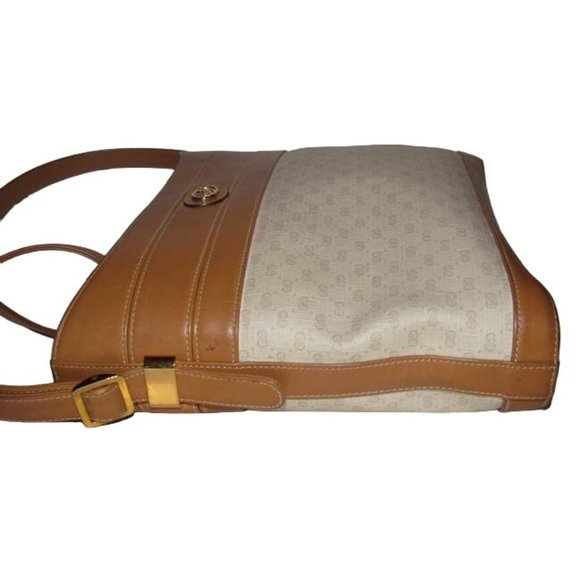 Gucci Vintage Bucket Style Ivory Coated Canvas With Camel Trim - Picture 8 of 11